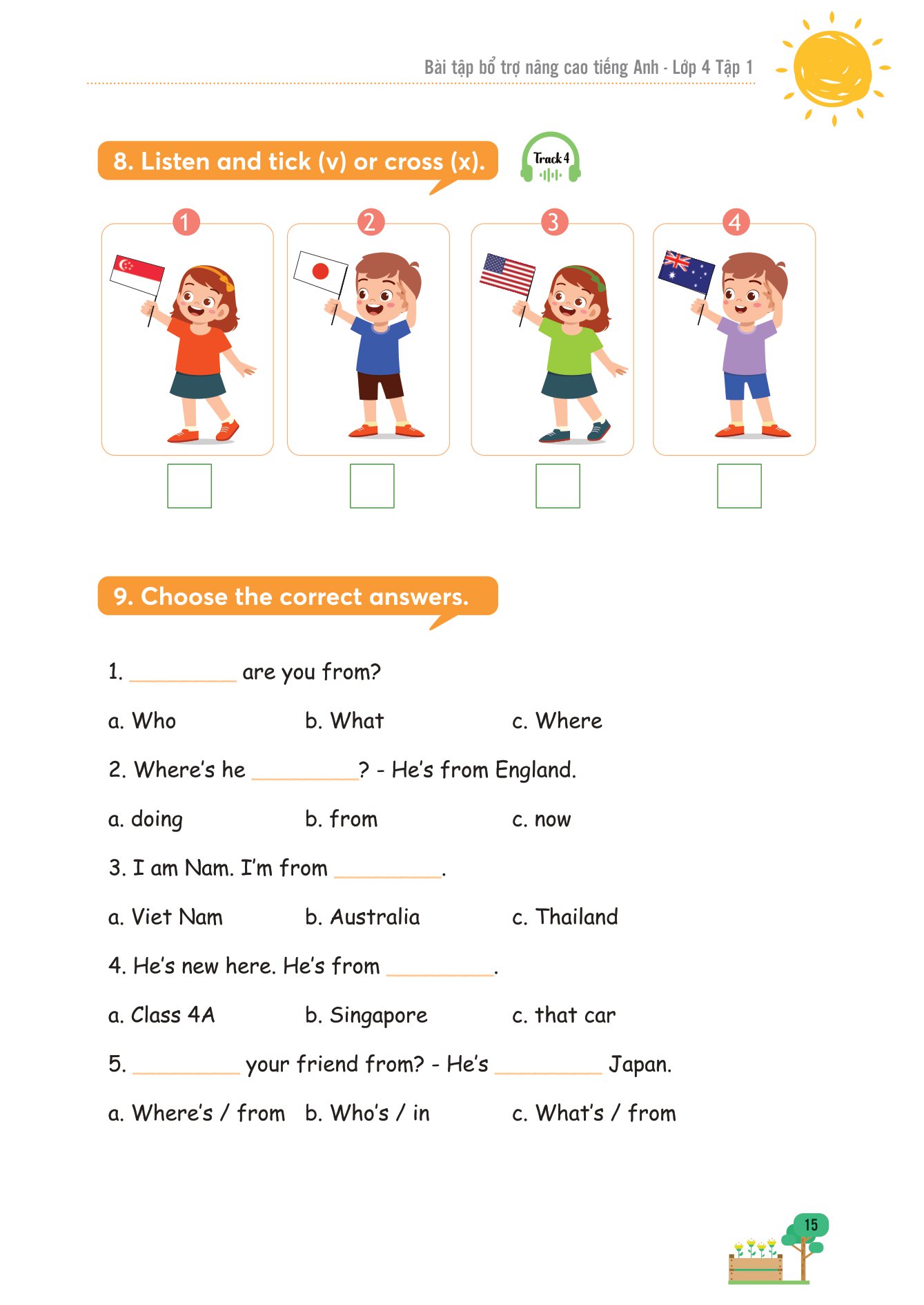 bộ bài tập bổ trợ nâng cao tiếng anh lớp 4 - tập 1 (theo giáo khoa tiếng anh global sucsess)