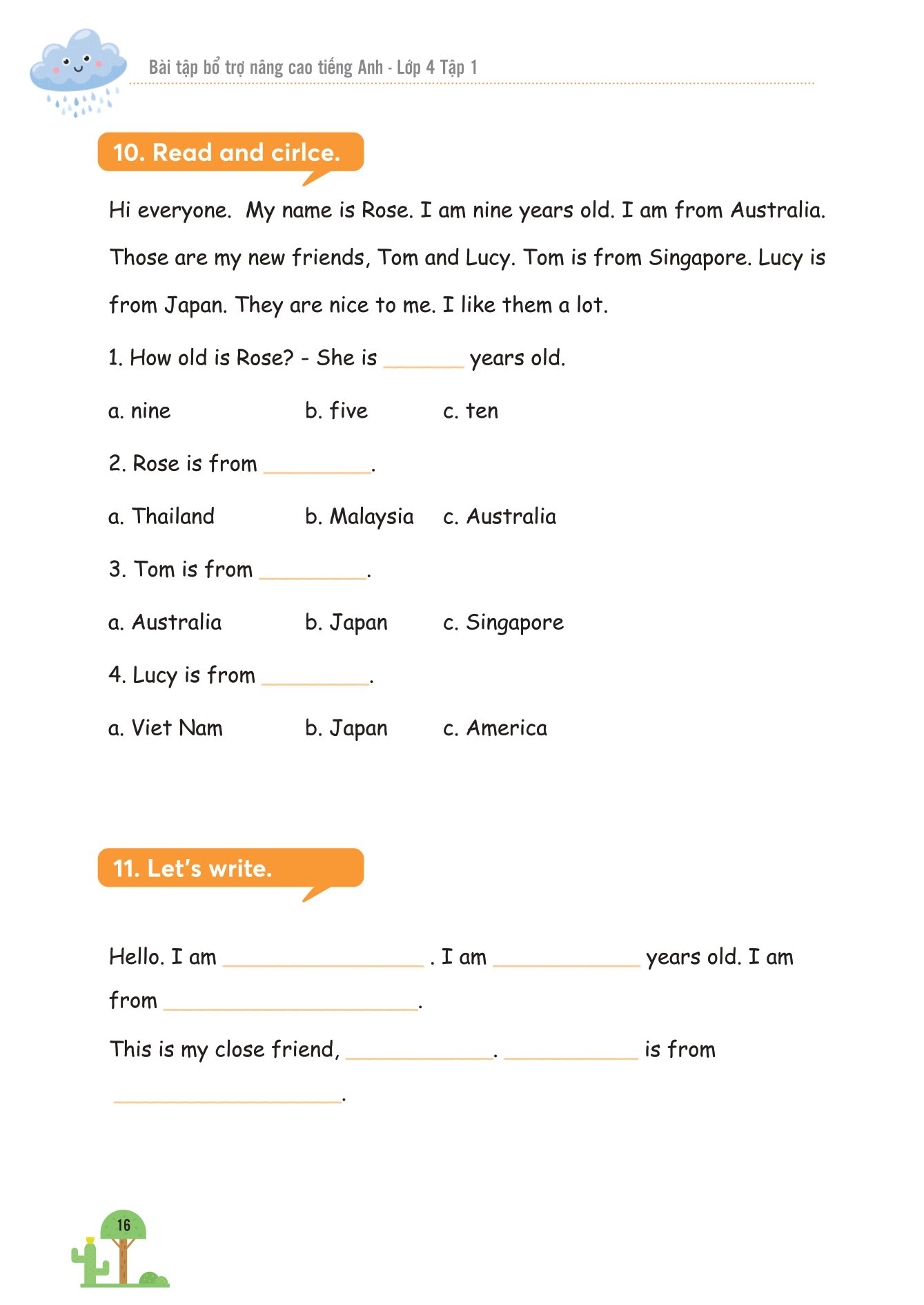 bộ bài tập bổ trợ nâng cao tiếng anh lớp 4 - tập 1 (theo giáo khoa tiếng anh global sucsess)