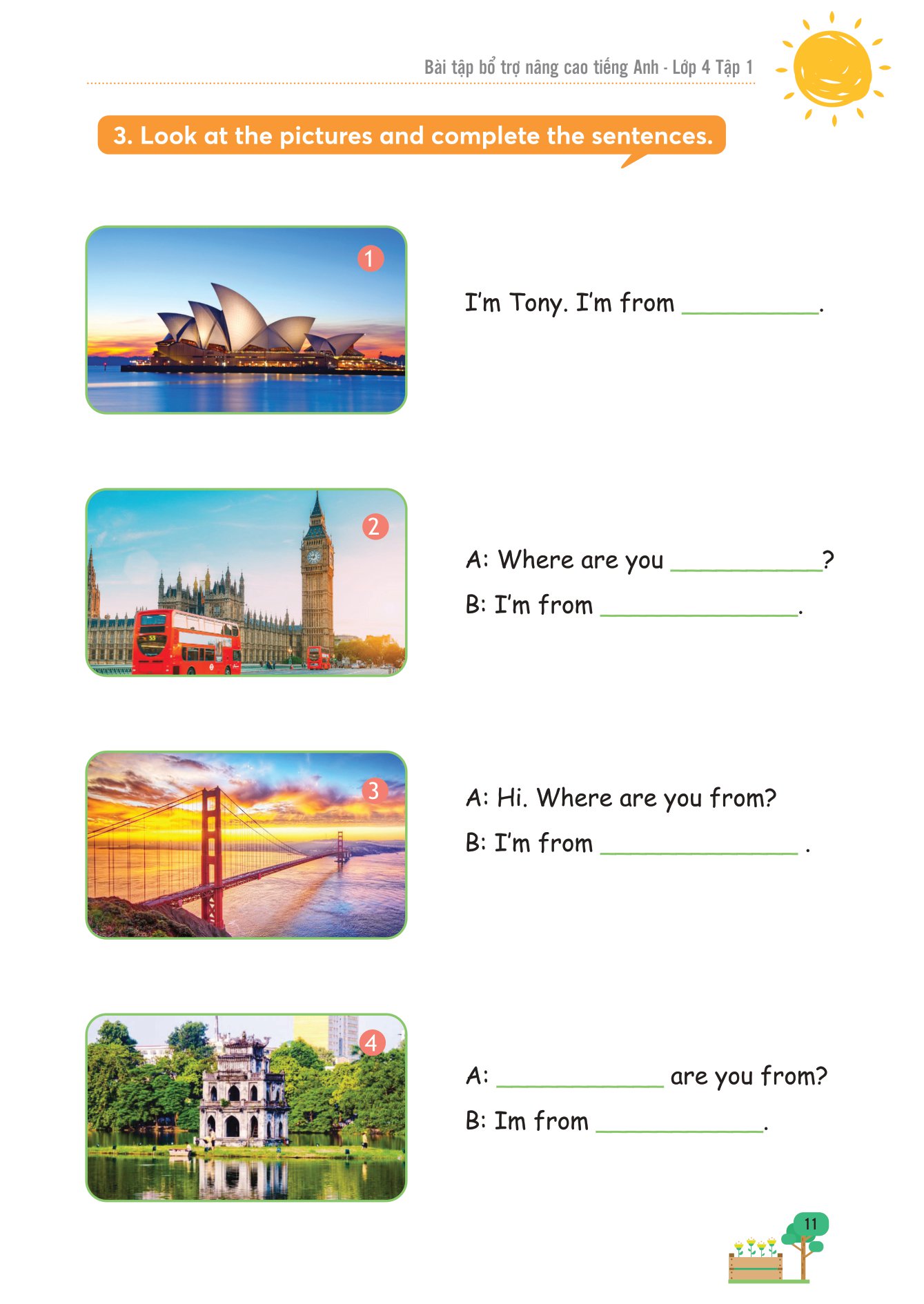 bộ bài tập bổ trợ nâng cao tiếng anh lớp 4 - tập 1 (theo giáo khoa tiếng anh global sucsess)