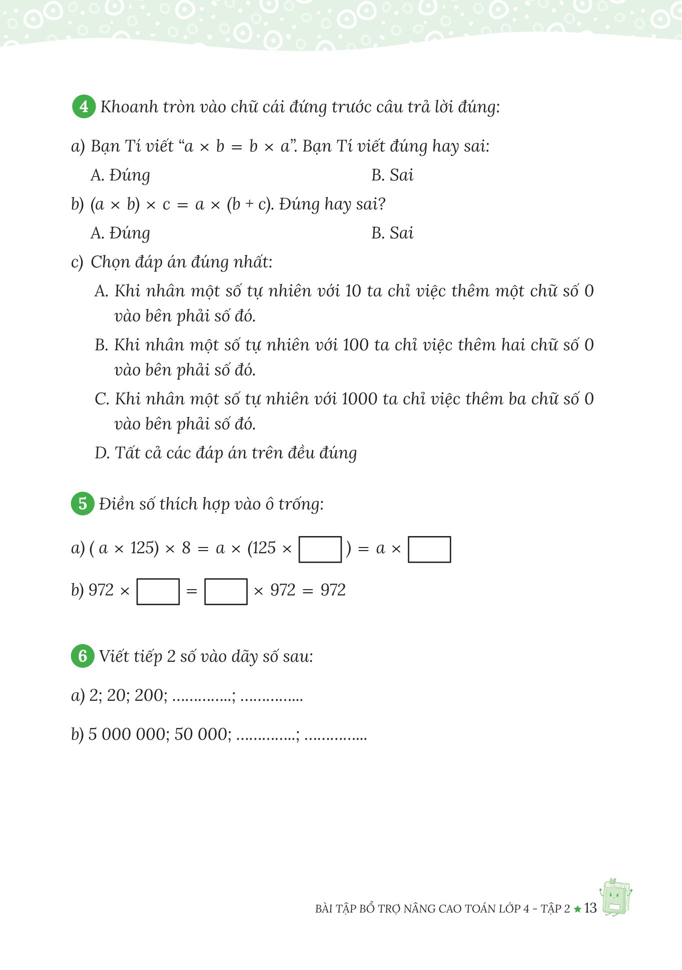 bộ bài tập bổ trợ nâng cao toán lớp 4 - tập 2 (theo chương trình của bộ sách kết nối tri thức với cuộc sống)