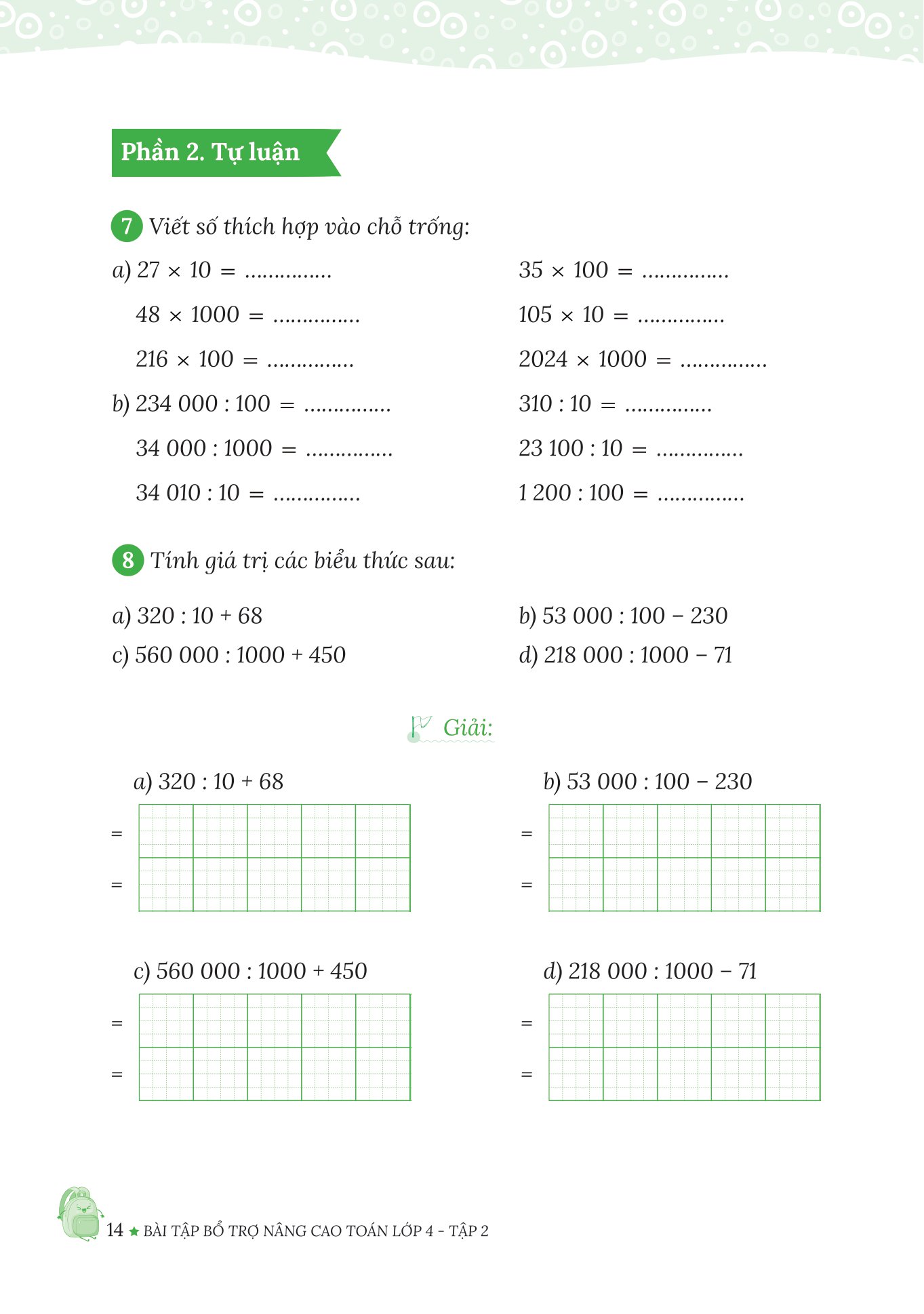 bộ bài tập bổ trợ nâng cao toán lớp 4 - tập 2 (theo chương trình của bộ sách kết nối tri thức với cuộc sống)