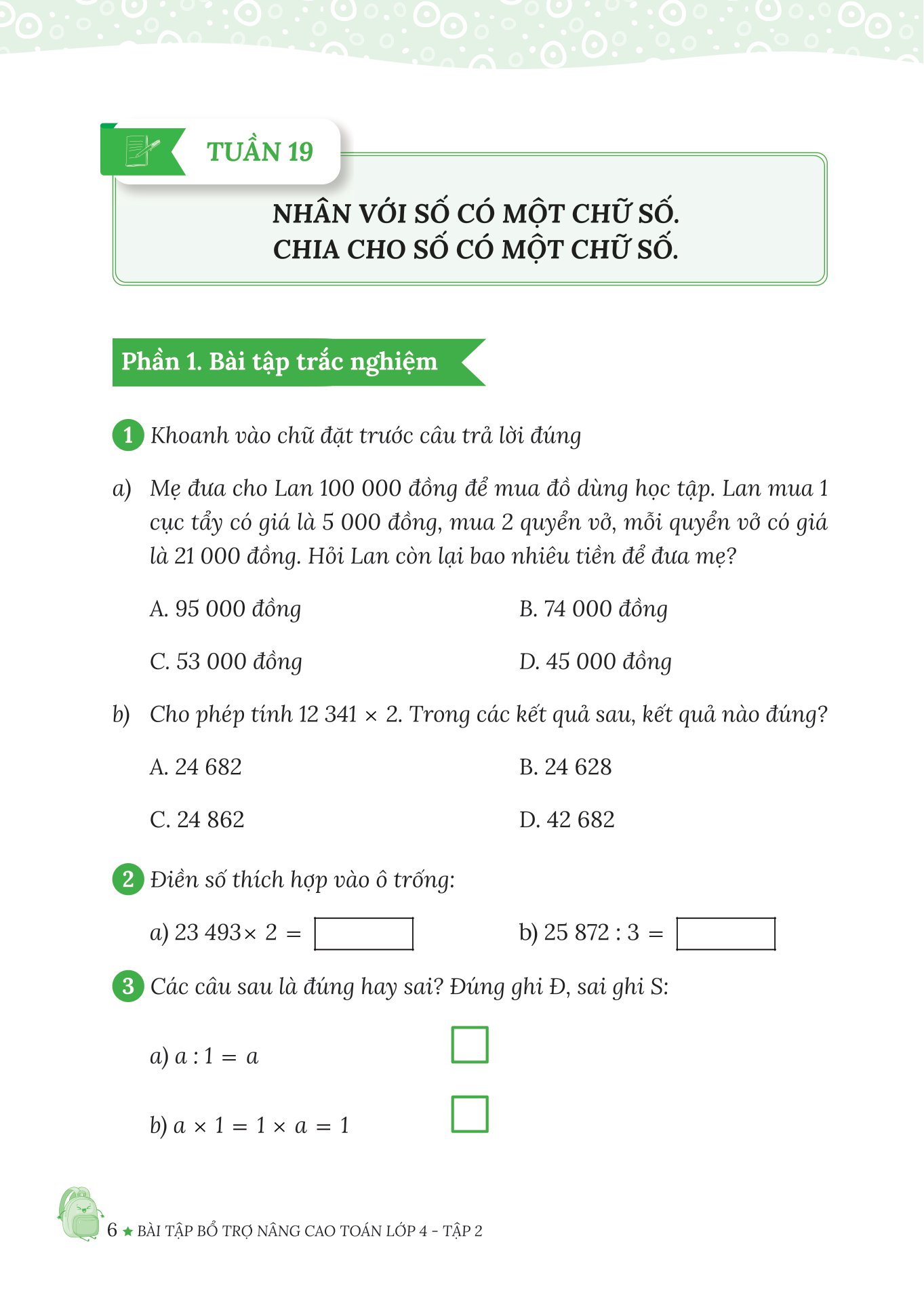 bộ bài tập bổ trợ nâng cao toán lớp 4 - tập 2 (theo chương trình của bộ sách kết nối tri thức với cuộc sống)