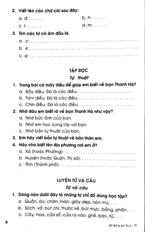 bộ bài tập bổ trợ và nâng cao tiếng việt 2 - tập 1
