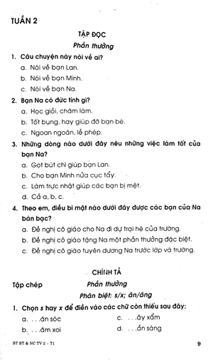 bộ bài tập bổ trợ và nâng cao tiếng việt 2 - tập 1