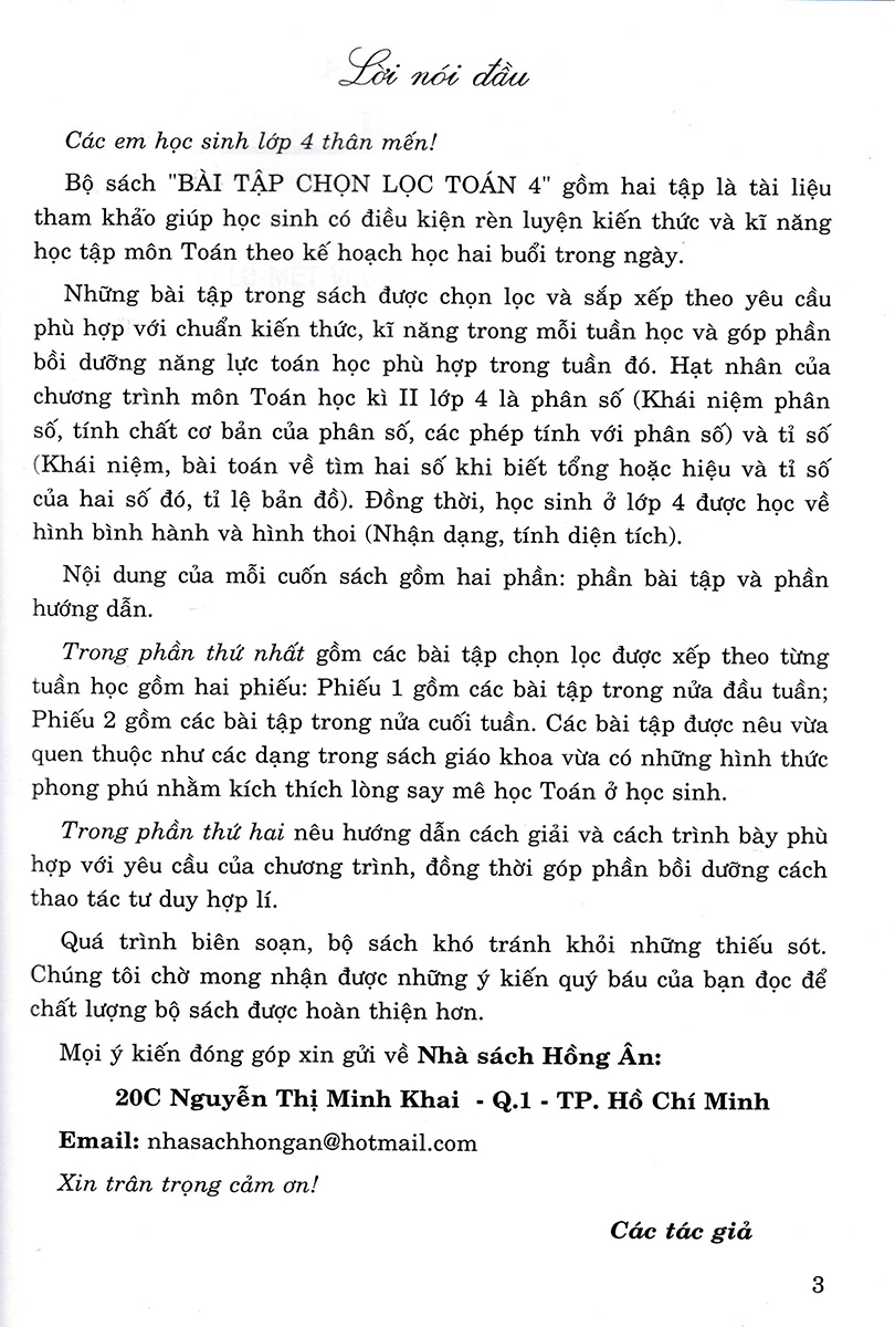 bộ bài tập chọn lọc toán 4 - hai buổi mỗi ngày - tập 2 (dùng chung cho các bộ sgk hiện hành)