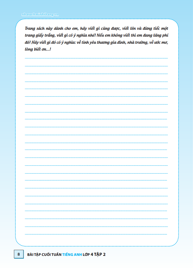 bộ bài tập cuối tuần tiếng anh lớp 4 tập 2 - có đáp án (tái bản 2021)