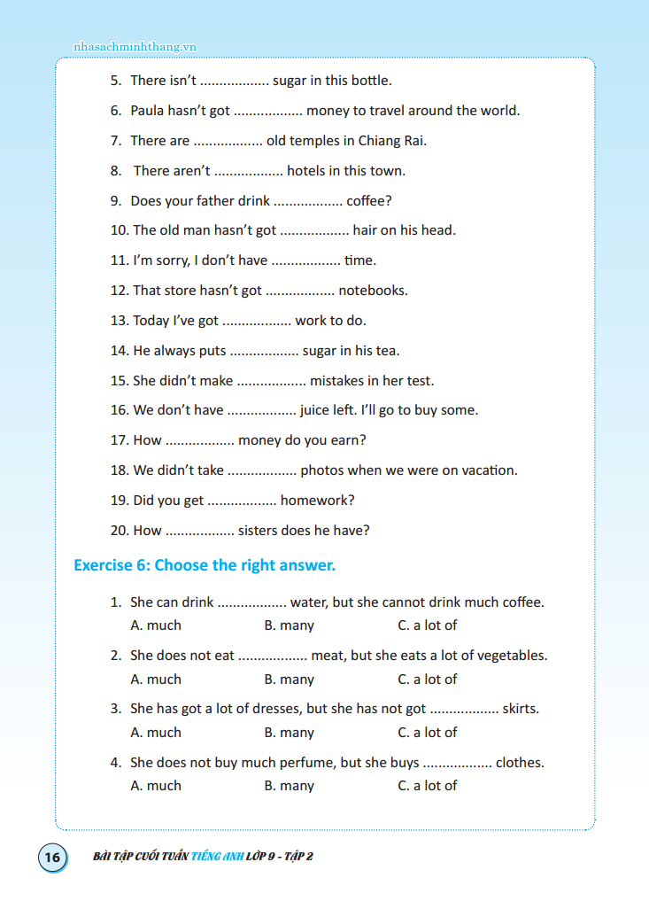 bộ bài tập cuối tuần tiếng anh lớp 9 - tập 2 - có đáp án (tái bản 2020)