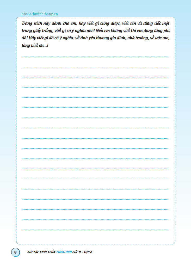 bộ bài tập cuối tuần tiếng anh lớp 9 - tập 2 - có đáp án (tái bản 2020)