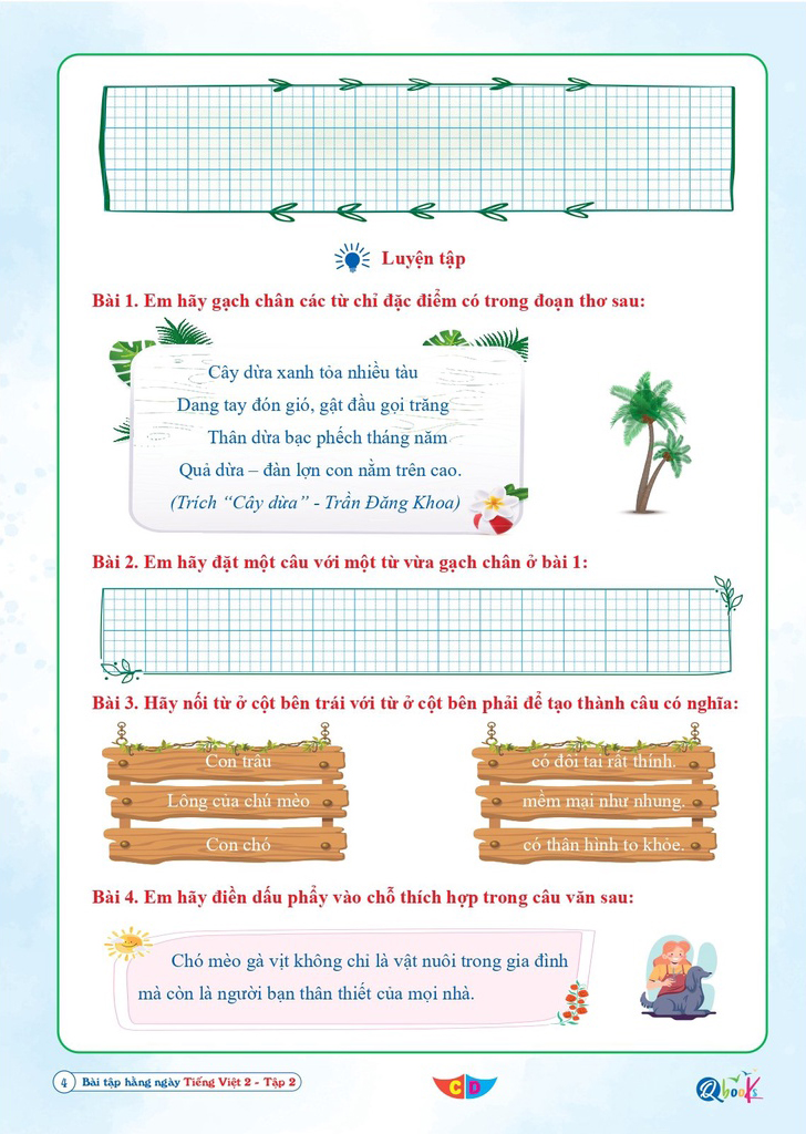Bo
						
										
										Bai Tap Hang Ngay Tieng Viet 2 - Tap 2 (Bien Soan Theo Chuong Trinh SGK Canh Dieu)