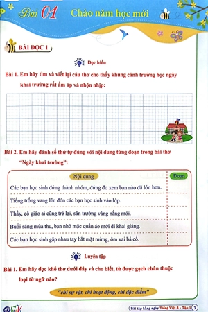 bộ bài tập hằng ngày tiếng việt 3 - tập 1 (cánh diều) (2022)