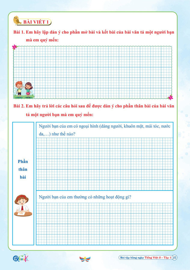 Bo
						
										
										Bai Tap Hang Ngay Tieng Viet 5 - Tap 1 (Canh Dieu)