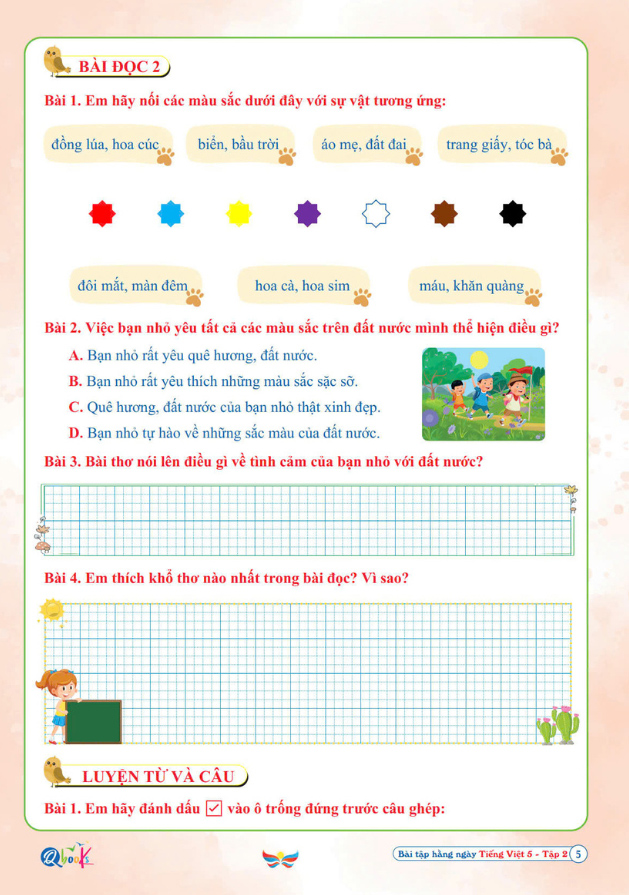 Bo
						
										
										Bai Tap Hang Ngay Tieng Viet 5 - Tap 2 (Canh Dieu)