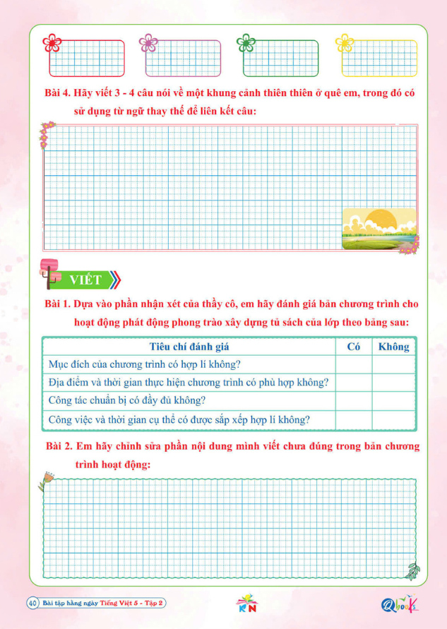 Bo
						
										
										Bai Tap Hang Ngay Tieng Viet 5 - Tap 2 (Ket Noi)