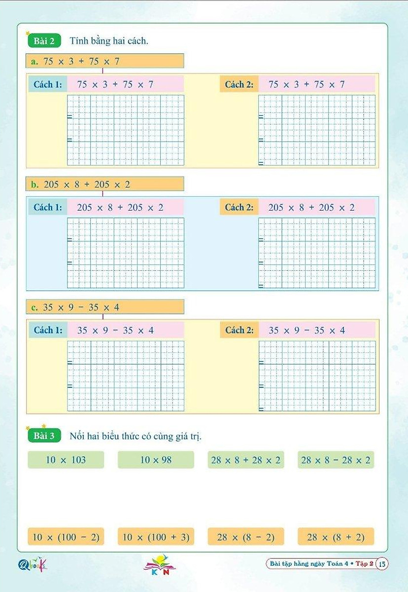 Bo
						
										
										Bai Tap Hang Ngay Toan 4 - Tap 2 (Ket Noi)
