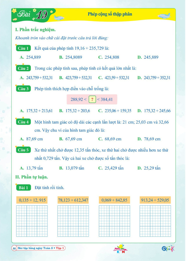 Bo
						
										
										Bai Tap Hang Ngay Toan 5 - Tap 1 (Ket Noi)