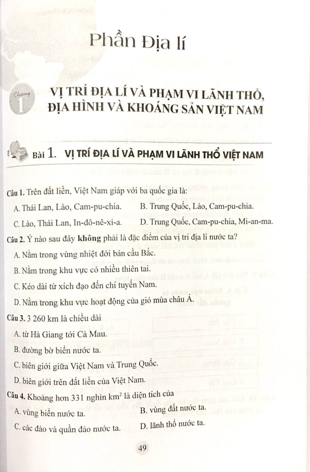 bộ bài tập lịch sử và địa lí 8 (cánh diều) (chuẩn)