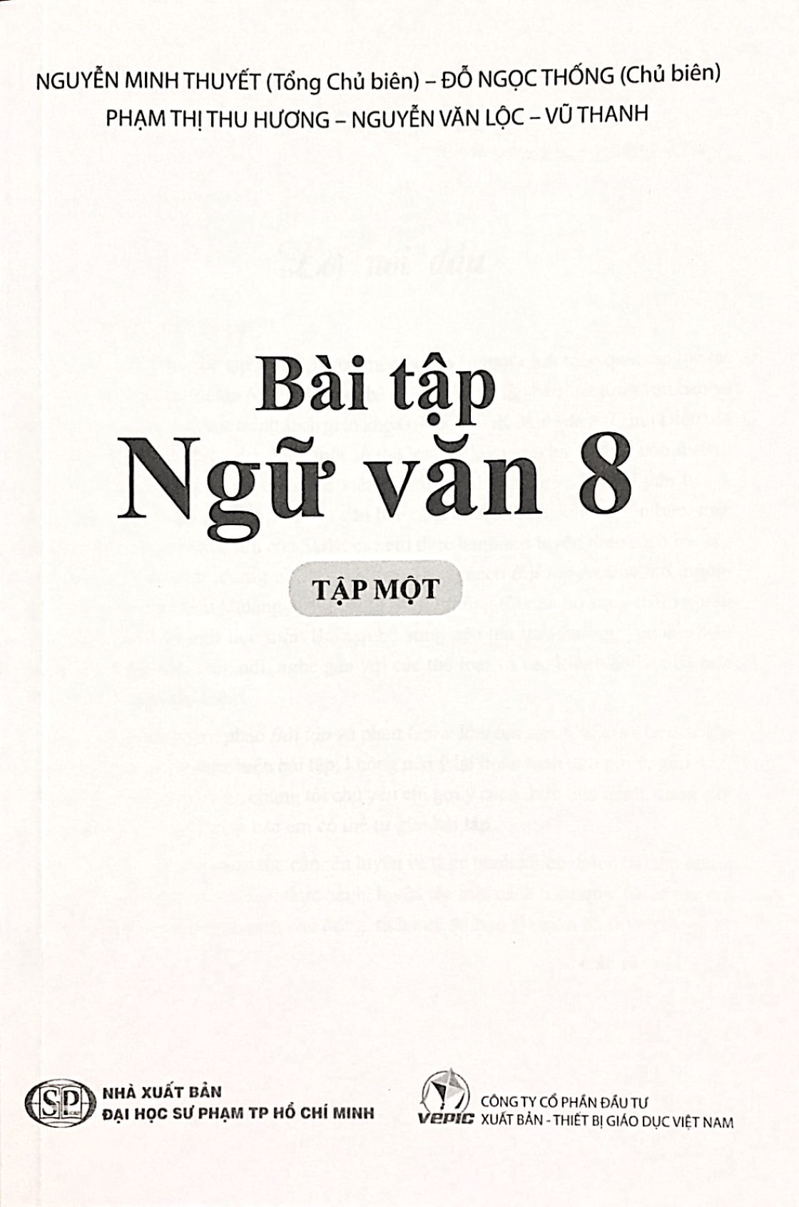 bộ bài tập ngữ văn 8 - tập 1 (cánh diều) (chuẩn)