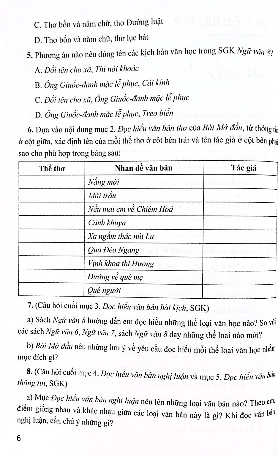 bộ bài tập ngữ văn 8 - tập 1 (cánh diều) (chuẩn)