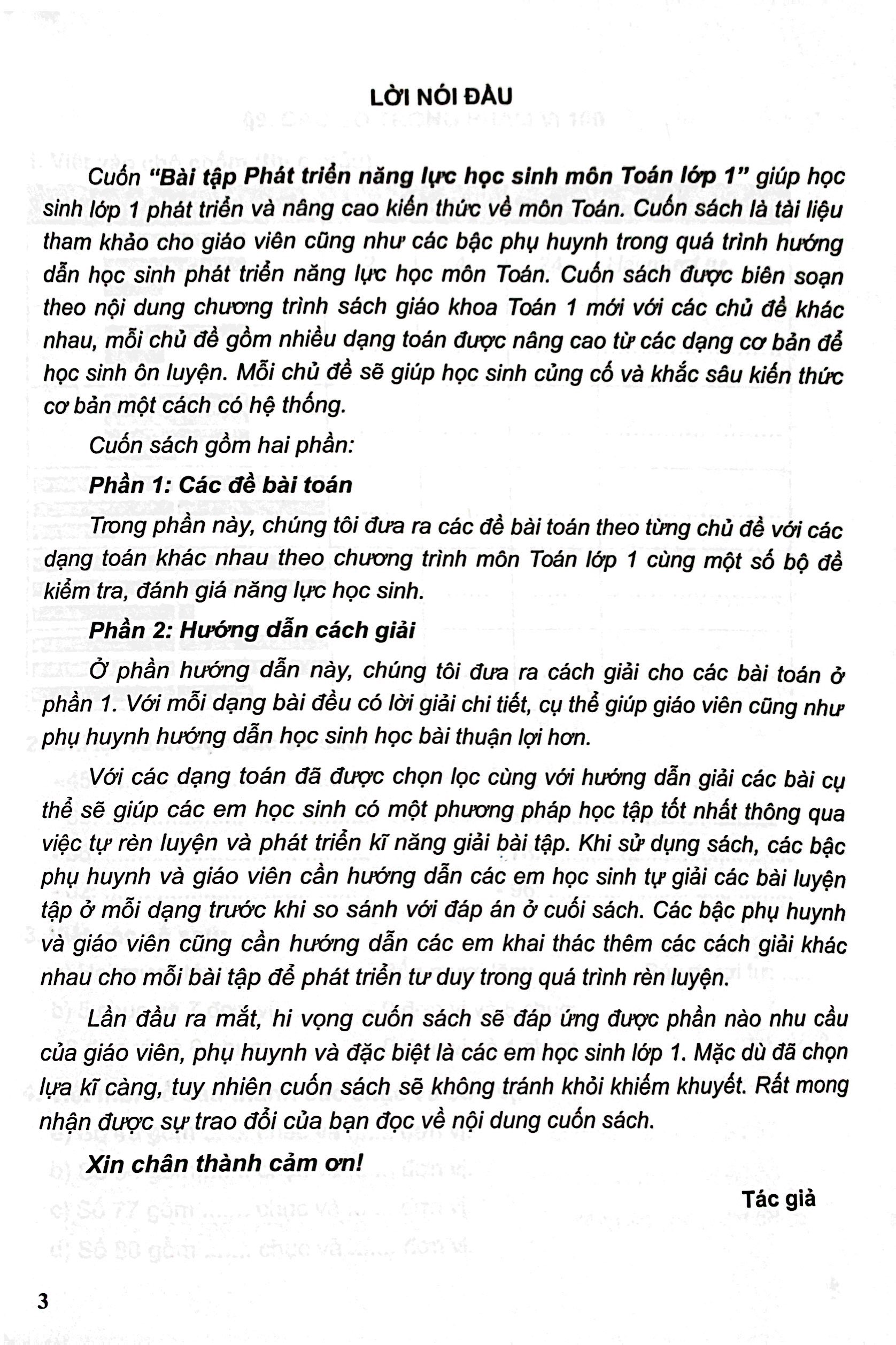 bộ bài tập phát triển năng lực học sinh môn toán lớp 1 - tập 2