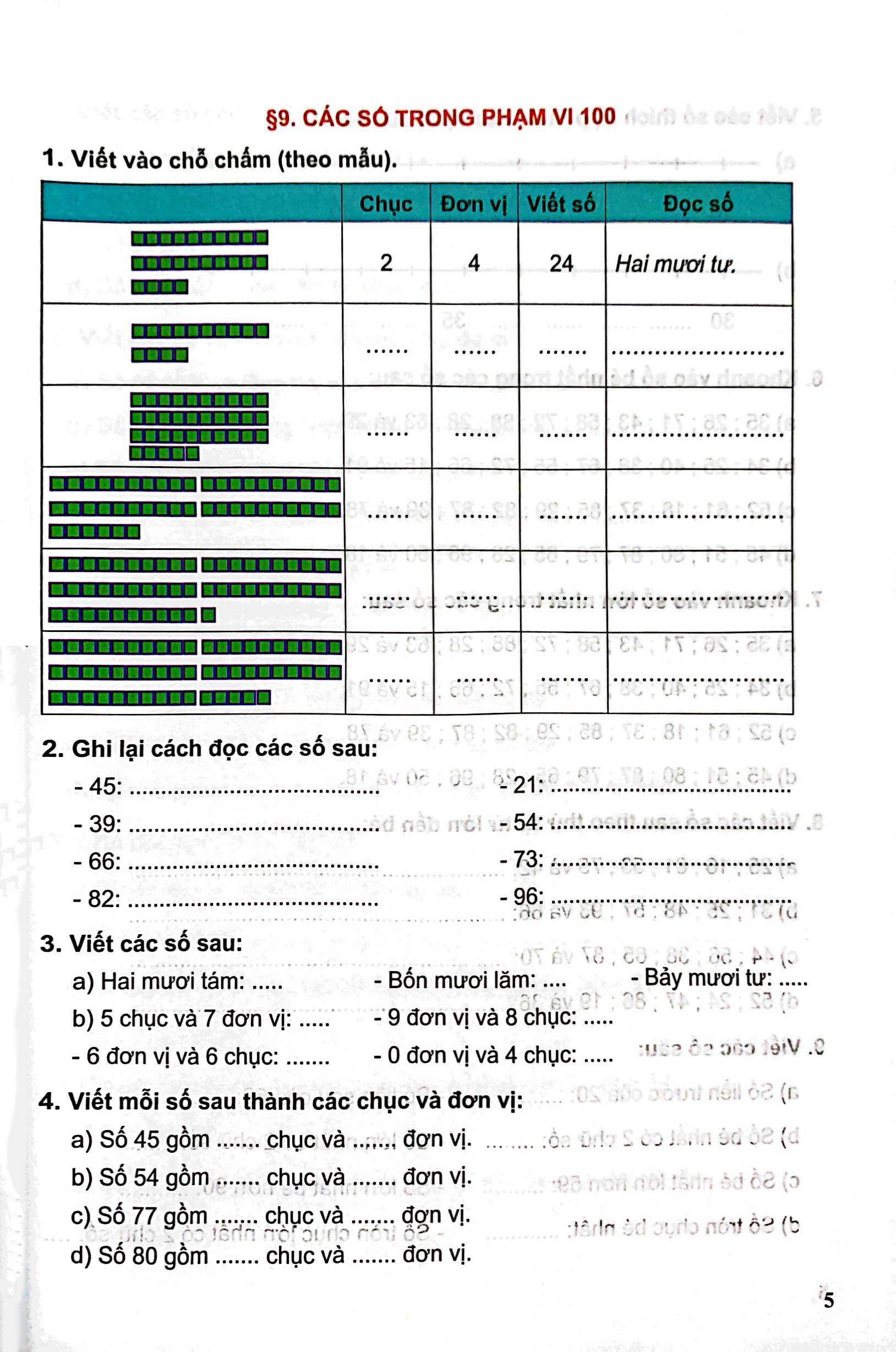 bộ bài tập phát triển năng lực học sinh môn toán lớp 1 - tập 2