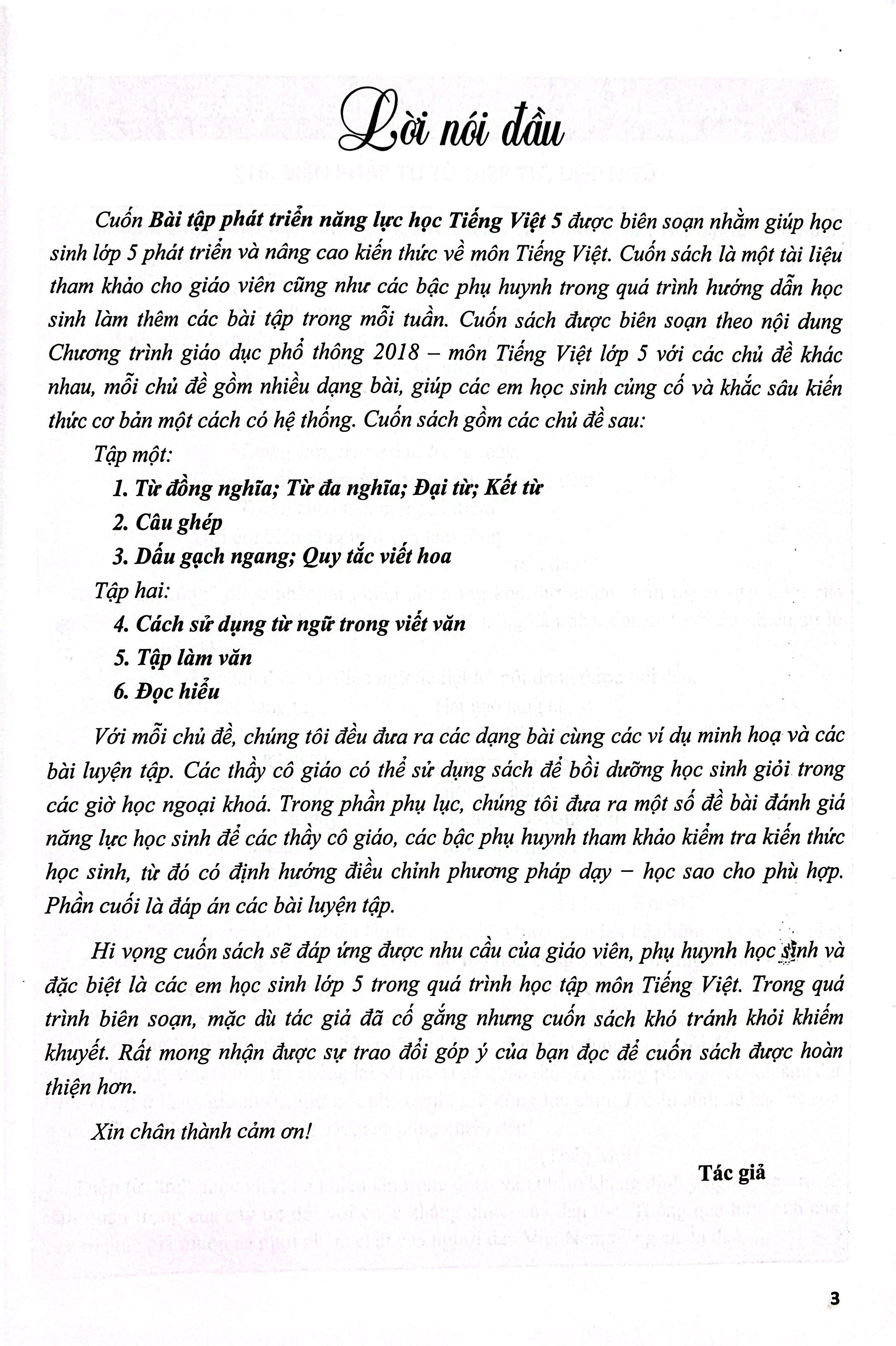 Bo
						
										
										Bai Tap Phat Trien Nang Luc Hoc Tieng Viet 5 - Tap 2 (Bien Soan Theo Chuong Trinh Sach Giao Khoa Moi)