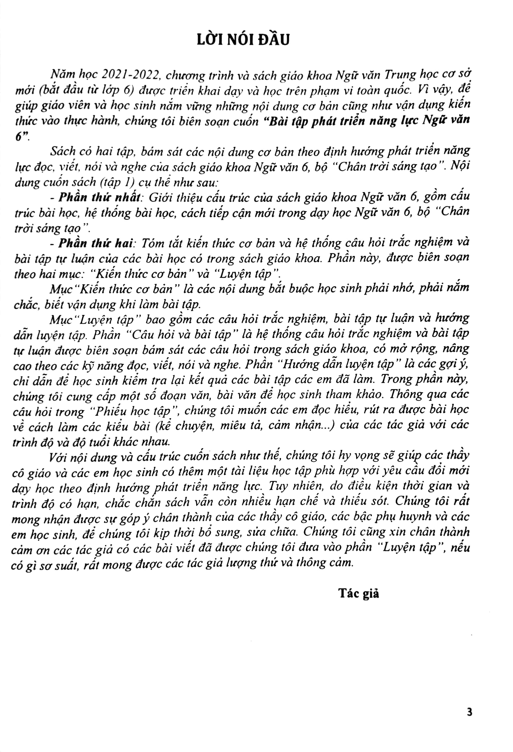 bộ bài tập phát triển năng lực ngữ văn 6 - tập 1 (chân trời sáng tạo)