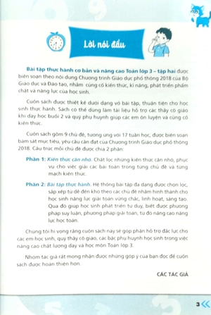 bộ bài tập thực hành cơ bản và nâng cao toán lớp 3 - tập 2 (theo chương trình giáo dục phổ thông mới)