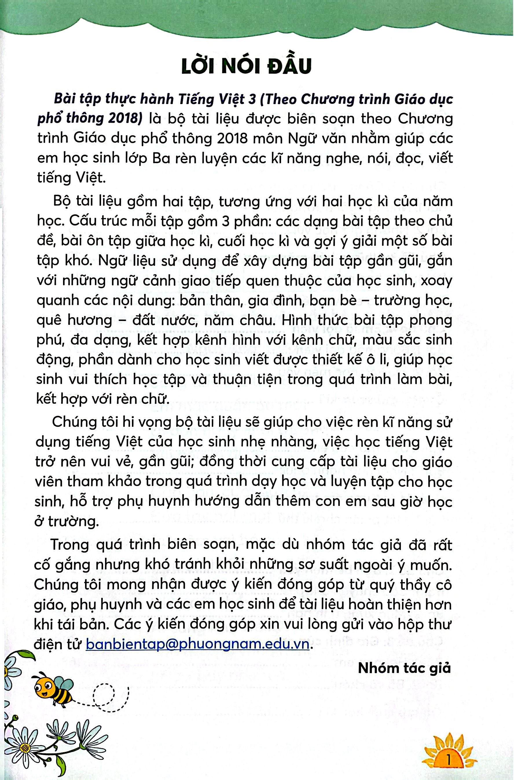 Bộ
						
										
										Bài Tập Thực Hành Tiếng Việt 3 - Tập 1 (Theo Chương Trình Giáo Dục Phổ Thông 2018)