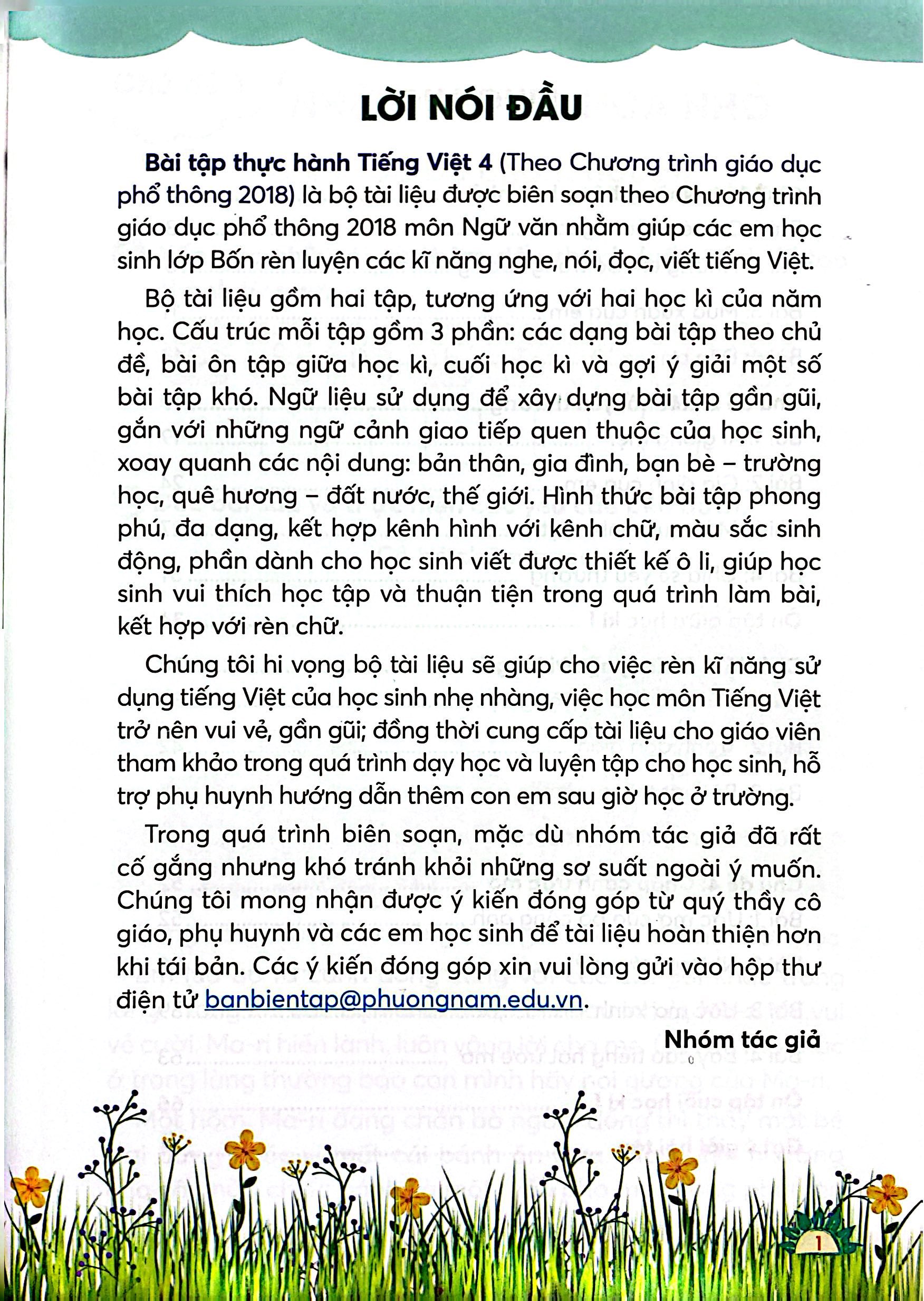 Bộ
						
										
										Bài Tập Thực Hành Tiếng Việt 4 - Tập 1 (Theo Chương Trình Giáo Dục Phổ Thông 2018)