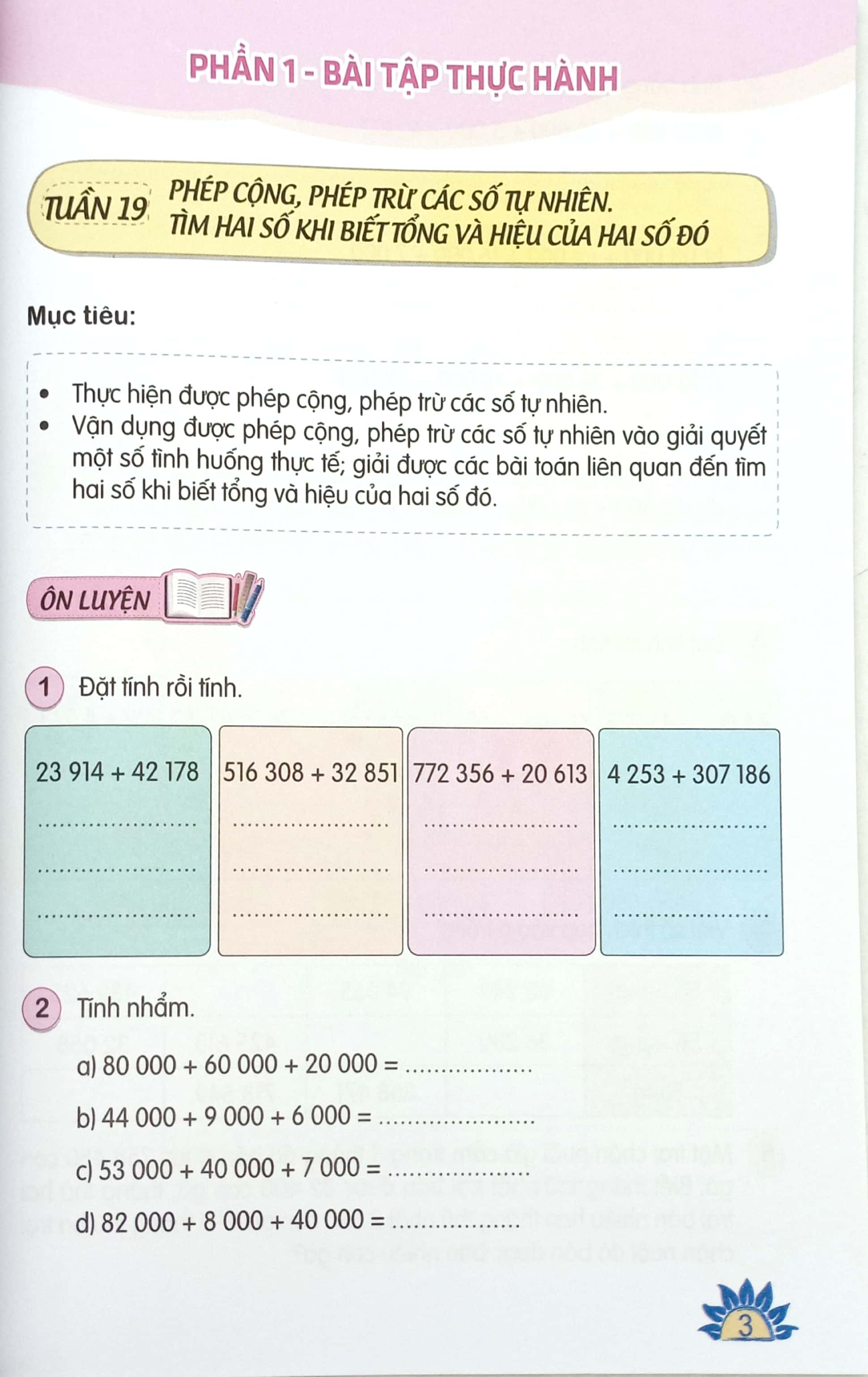bộ bài tập thực hành toán 4 - tập 2 (theo chương trình giáo dục phổ thông 2018)