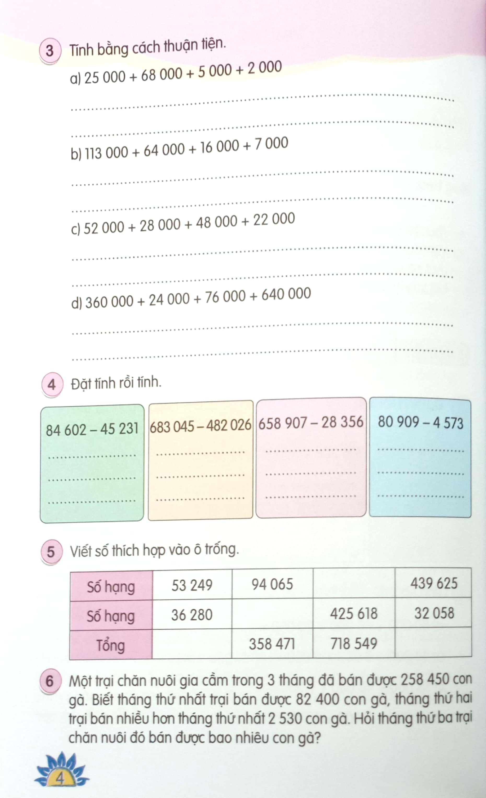bộ bài tập thực hành toán 4 - tập 2 (theo chương trình giáo dục phổ thông 2018)