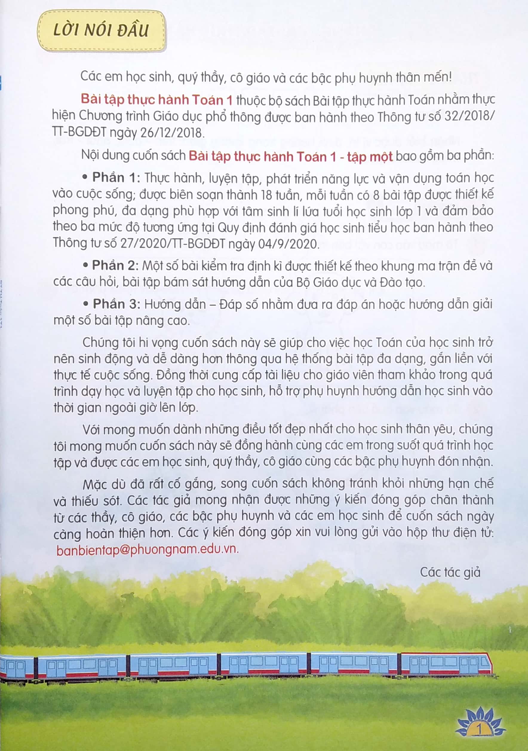 bộ bài tập thực hành toán lớp 1 - tập 1 (theo chương trình giáo dục phổ thông 2018)
