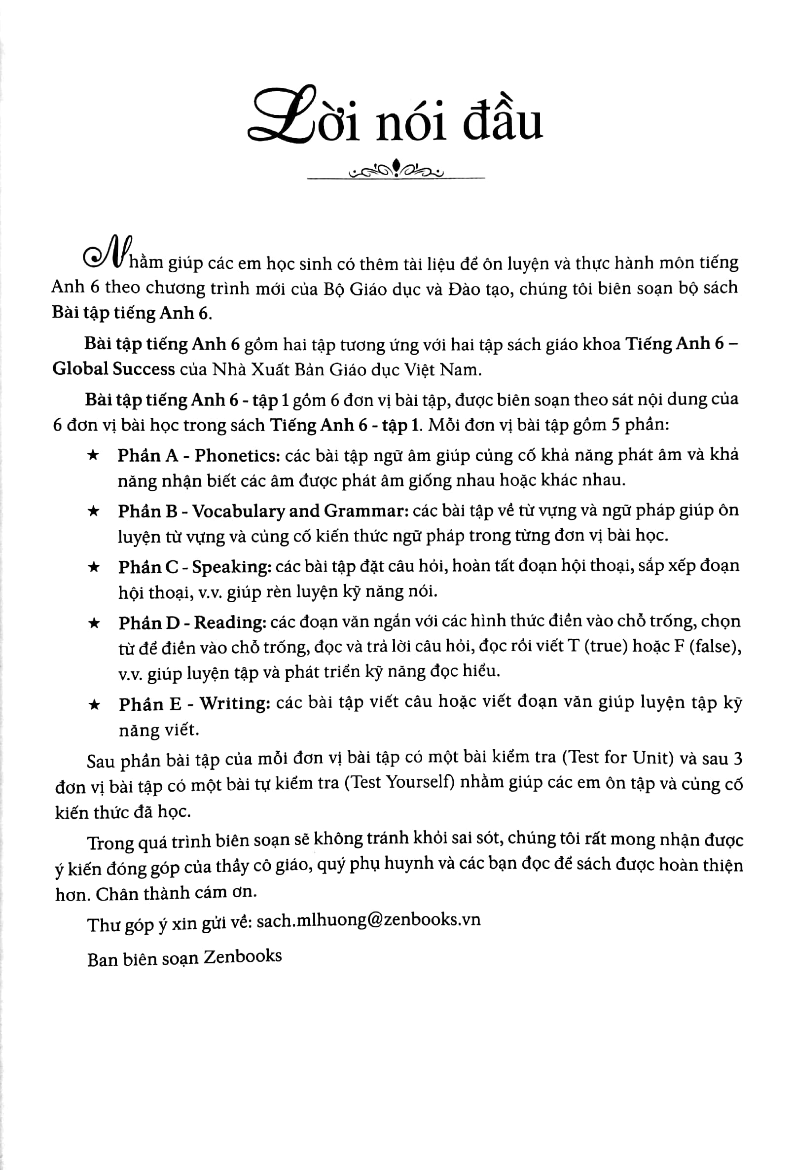 bộ bài tập tiếng anh 6 - tập 1 (có đáp án) - dùng kèm sgk tiếng anh 6 global success (2022)