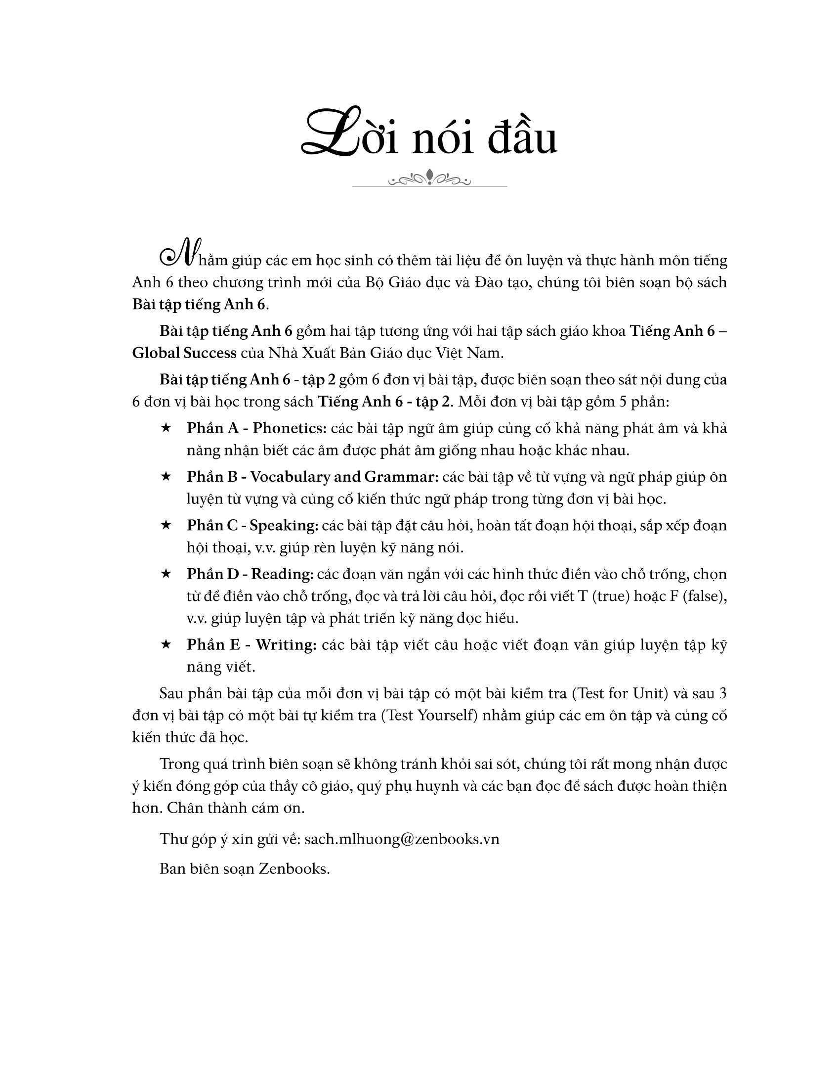 bộ bài tập tiếng anh lớp 6 tập 2 (có đáp án) - dùng kèm sgk global success