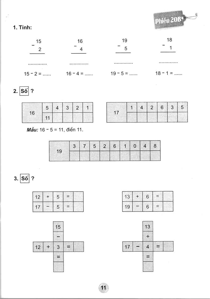 bộ bài tập toán 1 - tập 2 (hai buổi trong ngày) - theo chương trình tiểu học mới
