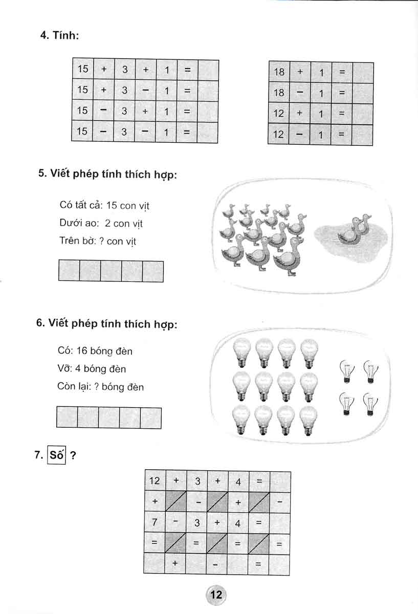 bộ bài tập toán 1 - tập 2 (hai buổi trong ngày) - theo chương trình tiểu học mới