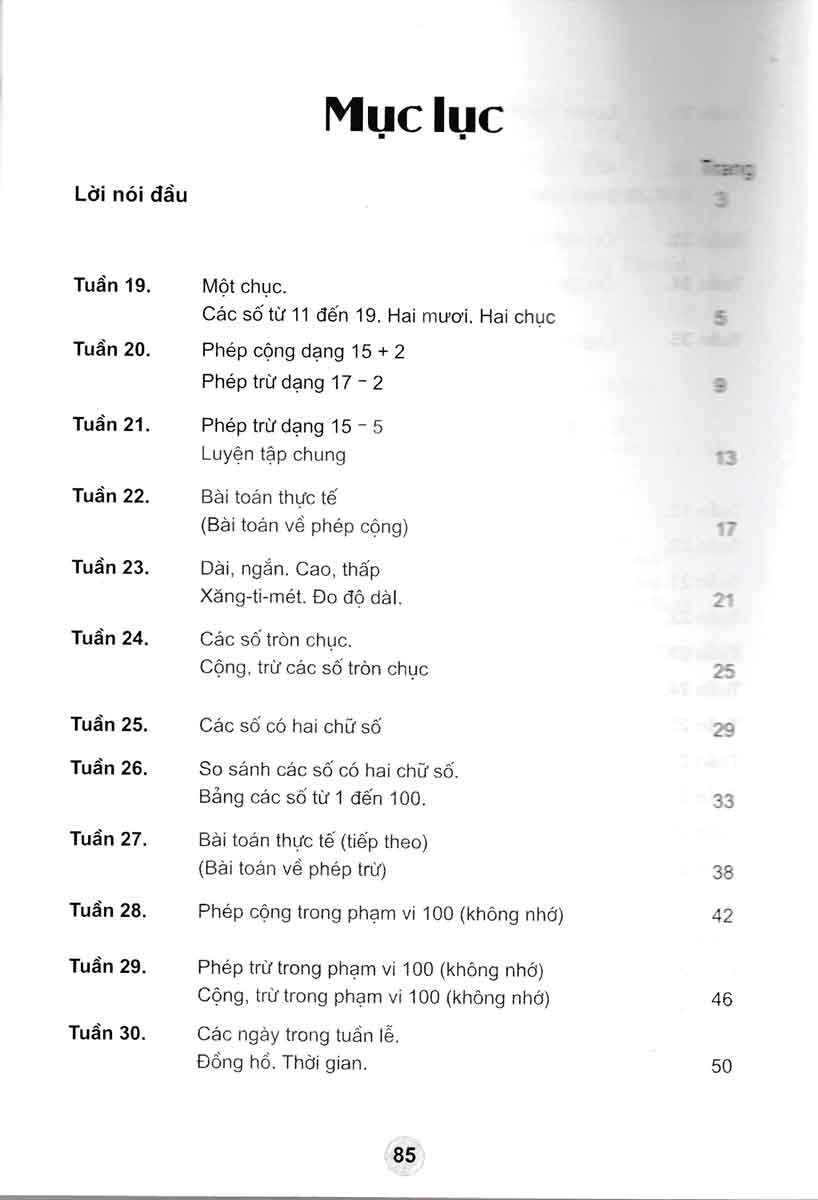 bộ bài tập toán 1 - tập 2 (hai buổi trong ngày) - theo chương trình tiểu học mới
