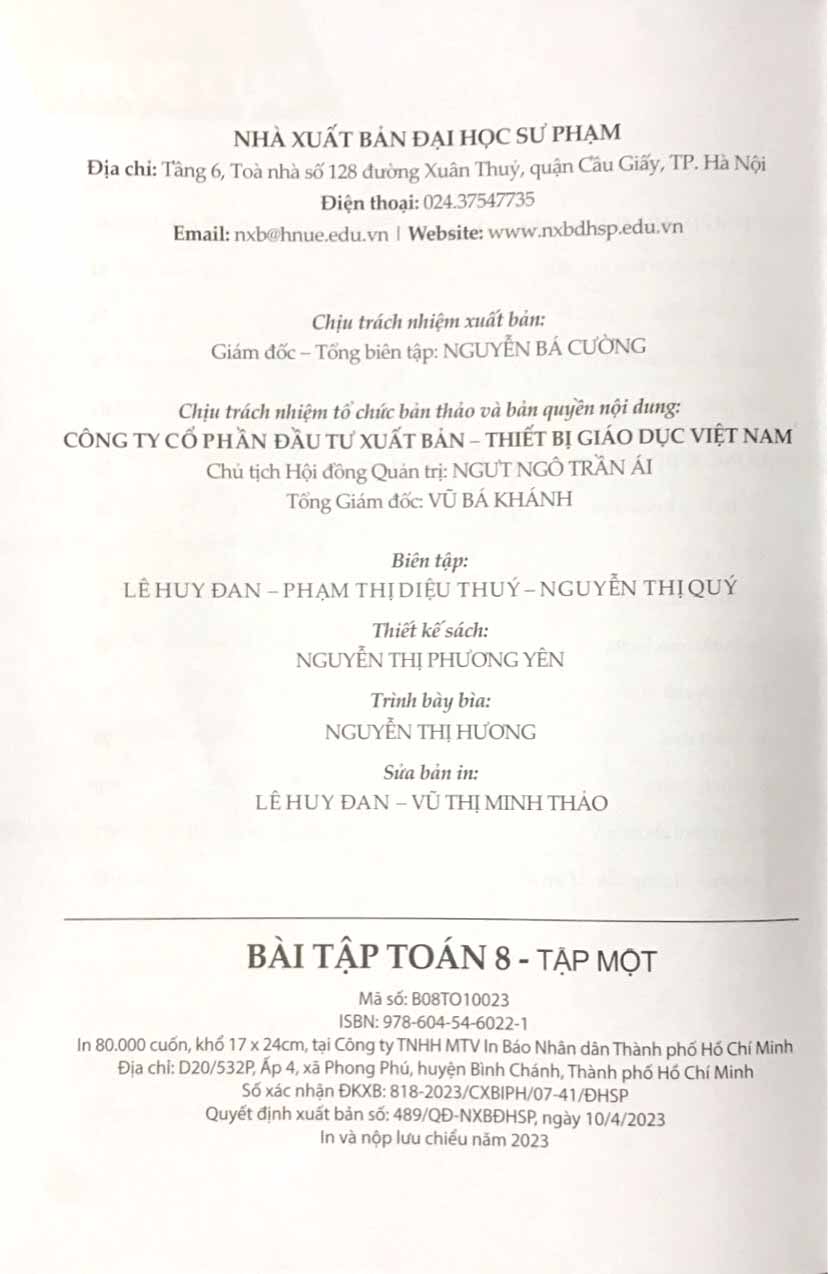 bộ bài tập toán 8 - tập 1 (cánh diều) (chuẩn)