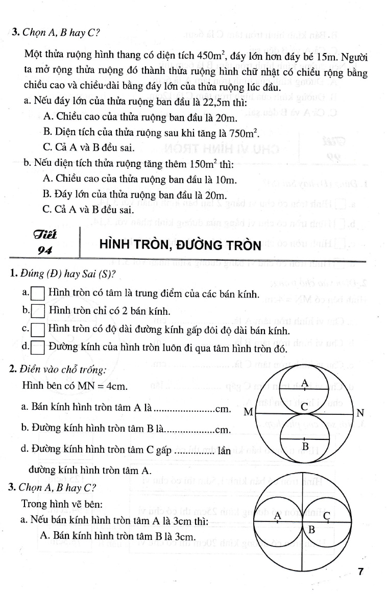 bộ bài tập trắc nghiệm hay và khó toán 5 - tập 2
