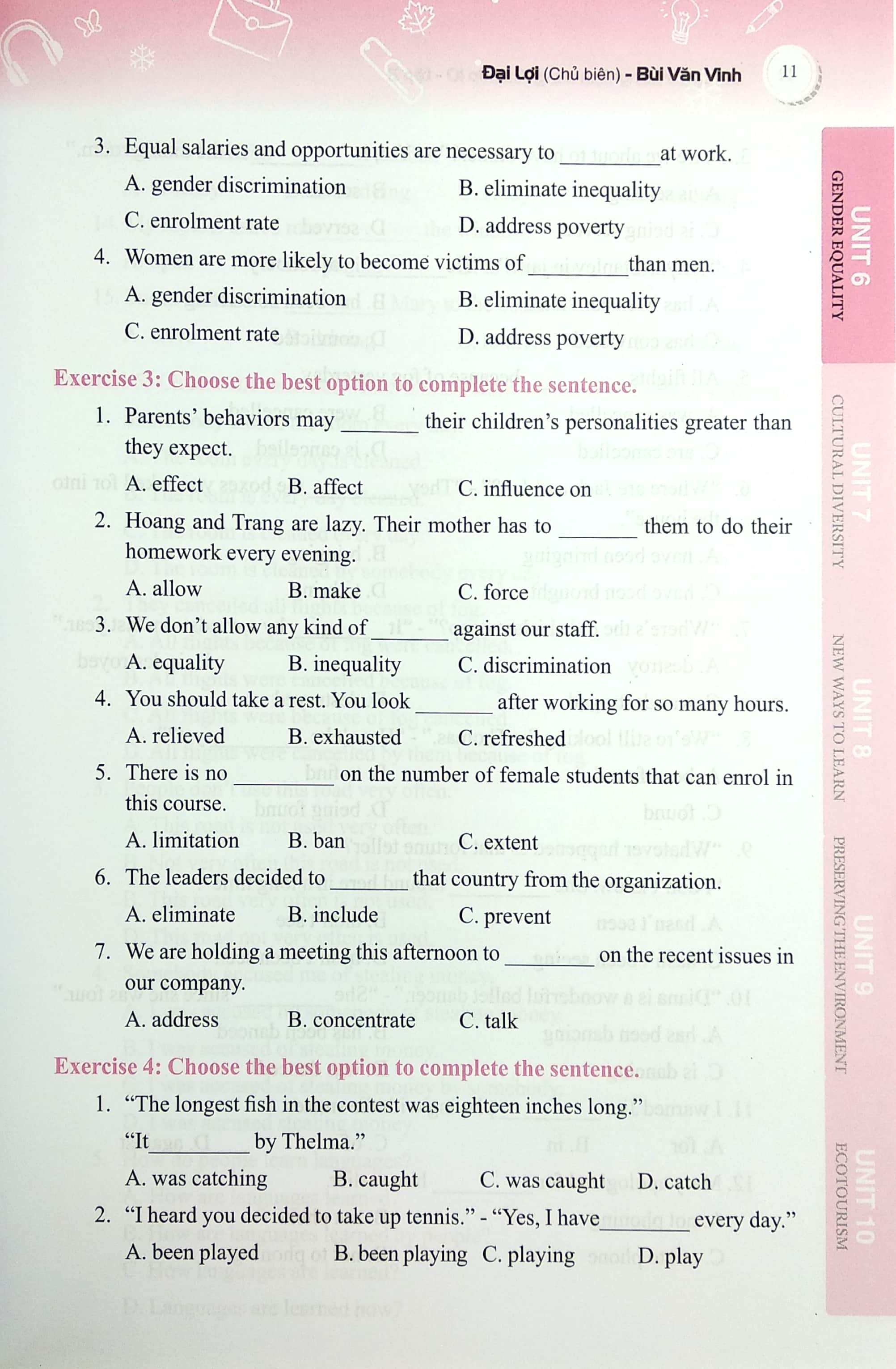 bộ bài tập trắc nghiệm tiếng anh lớp 10 tập 2 - có đáp án