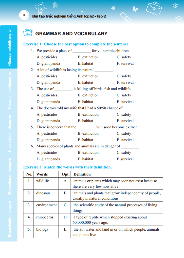 bộ bài tập trắc nghiệm tiếng anh lớp 12 tập 2- có đáp án