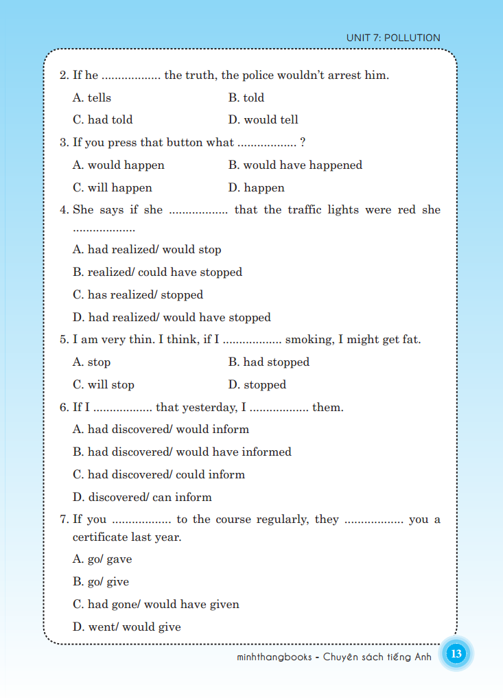 bộ bài tập trắc nghiệm tiếng anh lớp 8 - tập 2 (có đáp án)