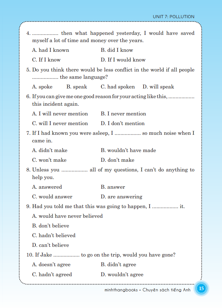 bộ bài tập trắc nghiệm tiếng anh lớp 8 - tập 2 (có đáp án)