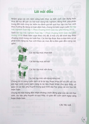 bộ bài tập trắc nghiệm toán lớp 1 - tập 2 (theo chương trình giáo dục phổ thông 2018)