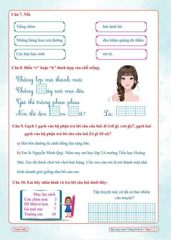 Bo
						
										
										Bai Tap Tuan Tieng Viet 2 - Tap 1 (Bien Soan Theo Chuong Trinh SGK Canh Dieu)