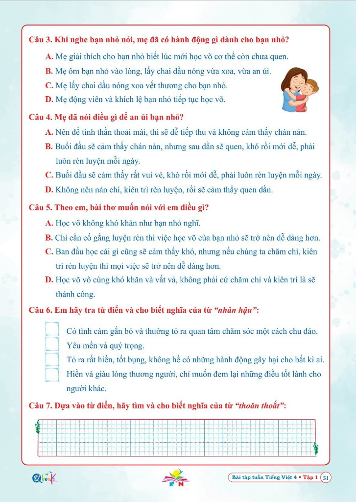 Bo
						
										
										Bai Tap Tuan Tieng Viet 4 - Tap 1 (Ket Noi Tri Thuc Voi Cuoc Song)