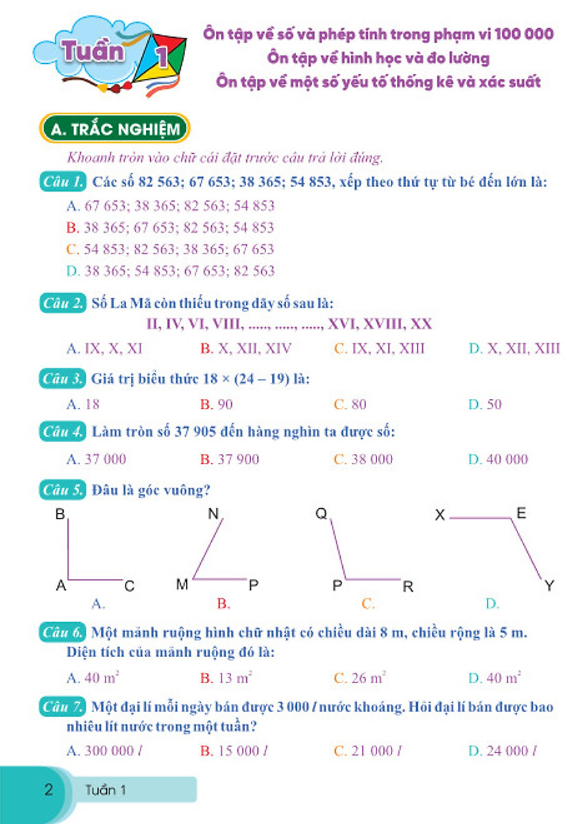 bộ bài tập tuần toán 4 - tập 1 (cánh diều)