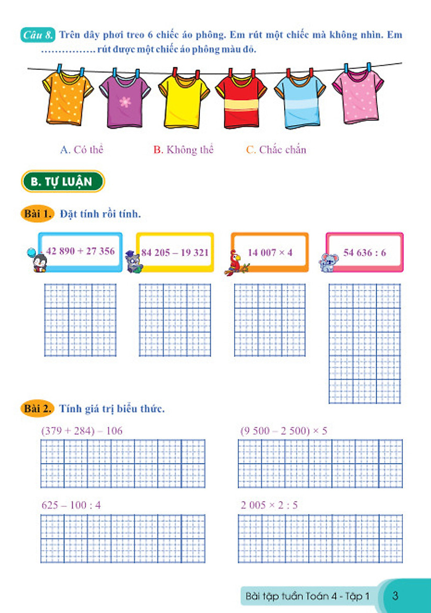 bộ bài tập tuần toán 4 - tập 1 (cánh diều)