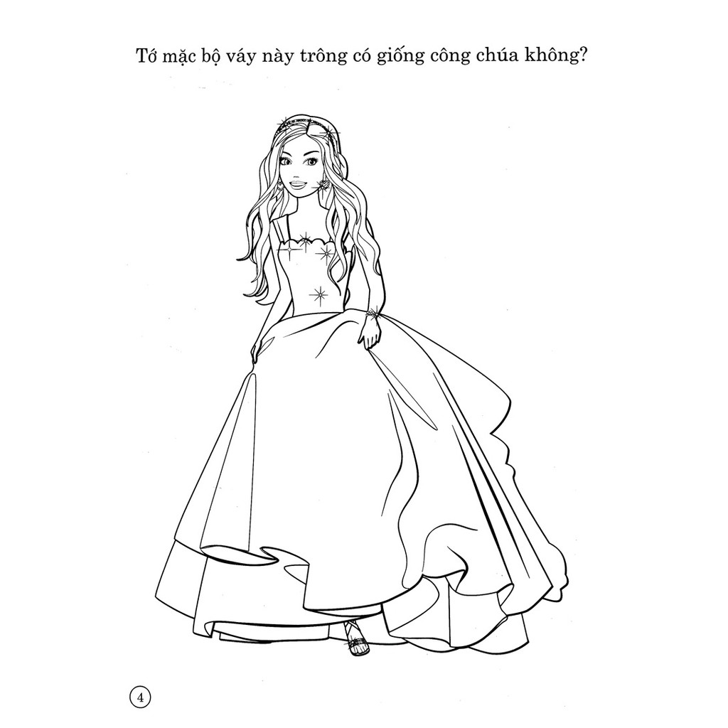 bộ barbie xinh đẹp 1 (tô màu có hình dán)