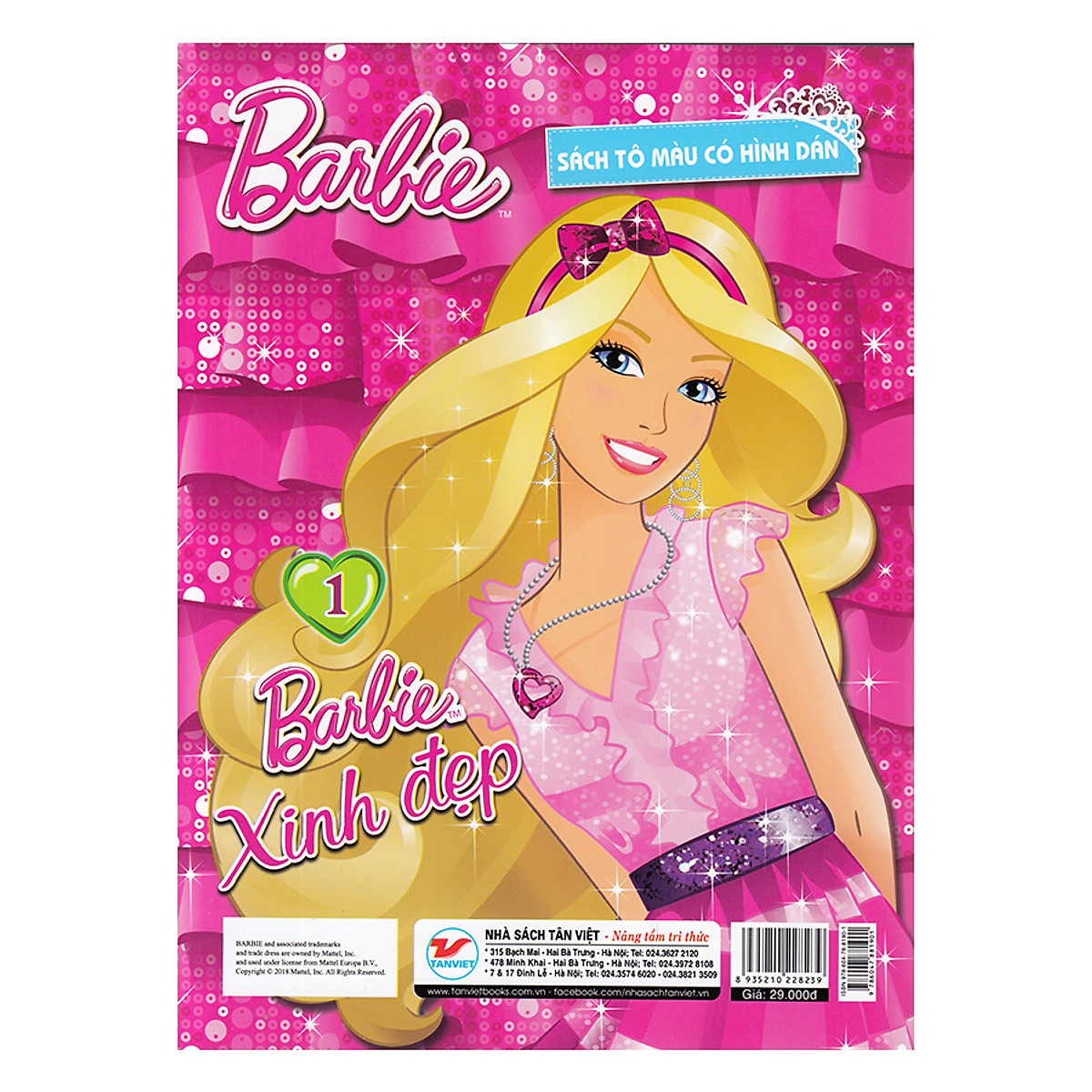 bộ barbie xinh đẹp 1 (tô màu có hình dán)